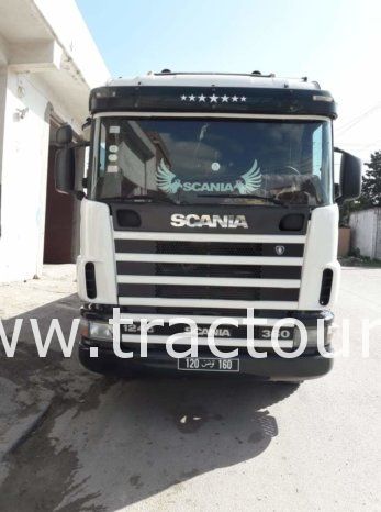 À vendre Tracteur avec semi remorque plateau sans ridelles Scania 124G 360 complet