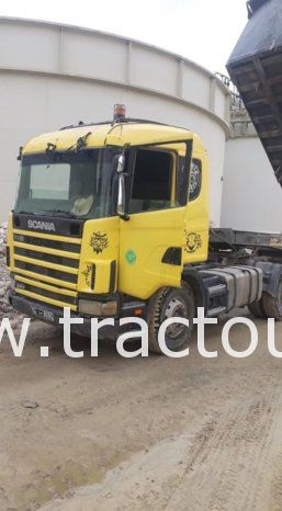 À vendre Tracteur avec semi remorque benne TP Scania 124G 360 complet