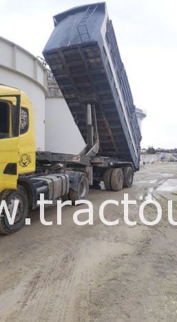 À vendre Tracteur avec semi remorque benne TP Scania 124G 360 complet