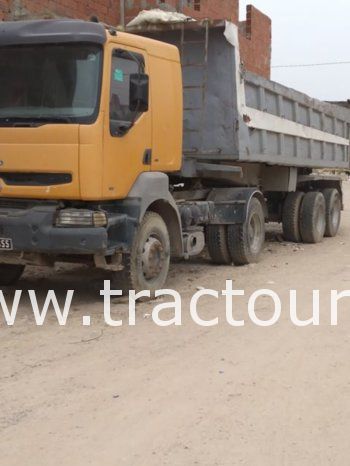 À vendre Tracteur avec semi remorque benne TP Renault Kerax 400 complet