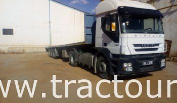 À vendre Tracteur Iveco Stralis 450 avec semi remorque plateau 3 ESSIEUX complet