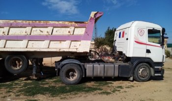 À vendre Tracteur avec semi remorque benne TP Scania R380 complet