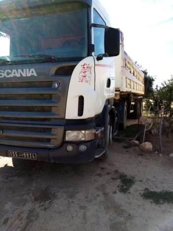 À vendre Tracteur avec semi remorque benne TP Scania R380 complet