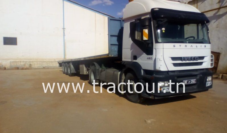 À vendre Tracteur routier Iveco Stralis 450 avec avec semi remorque plateau 3 essieux complet