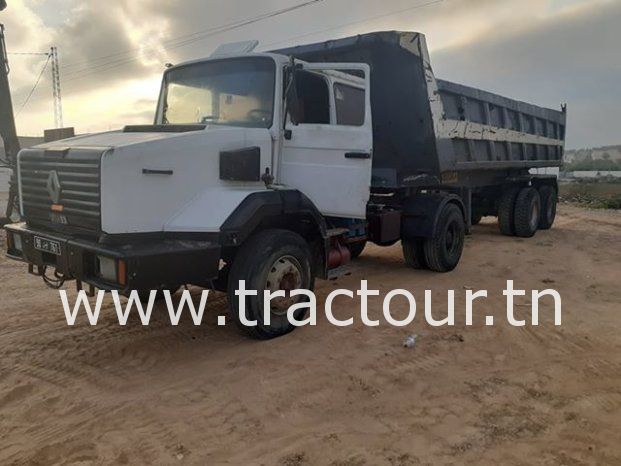 À vendre tracteur routier Renault CLM 385 avec semi remorque benne TP  Comet complet