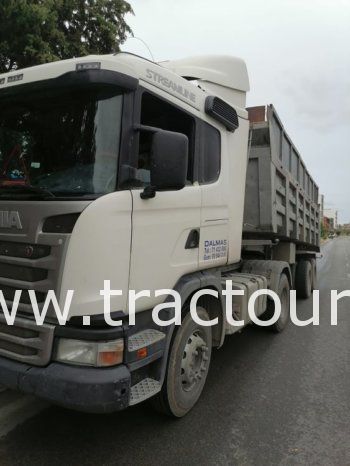 À vendre Tracteur avec semi remorque benne TP Scania G410 complet