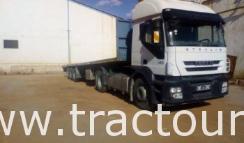 À vendre Tracteur routier Iveco Stralis 450 avec semi remorque benne 2 essieux et semi remorque plateau 3 essieux complet