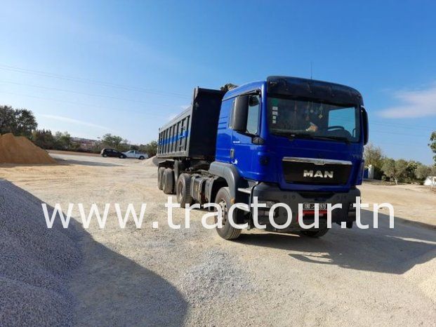 À vendre Tracteur routier Man TGS 19.400 avec semi remorque benne TP Sicame complet