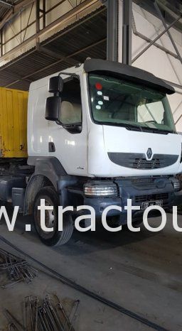 À vendre tracteur routier Renault Kerax 380 DXI avec semi remorque plateau avec ridelles complet