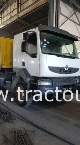 À vendre tracteur routier Renault Kerax 380 DXI avec semi remorque plateau avec ridelles complet