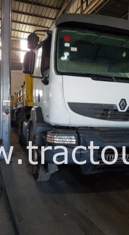 À vendre tracteur routier Renault Kerax 380 DXI avec semi remorque plateau avec ridelles complet