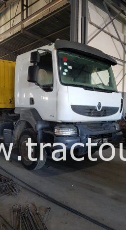 À vendre tracteur routier Renault Kerax 380 DXI avec semi remorque plateau avec ridelles complet