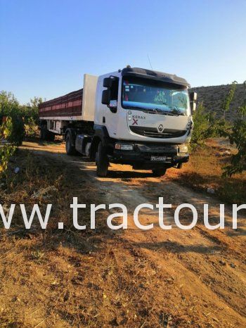 À vendre Tracteur routier Renault Kerax 440 DXi avec semi remorque plateau sans ridelles Sotime complet