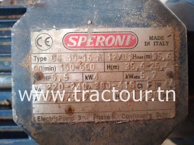 À vendre motopompe électrique Speroni 5.5 ch – 220V-380V complet