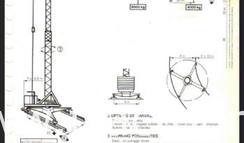 À vendre Grue à tour Potain GMR 263A Hauteur 30 m Flèche 30 m (1976) complet