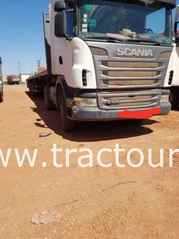 À vendre Tracteur routier Scania G410 avec semi remorque plateau 3 essieux 27 tonnes double roue (2013) complet