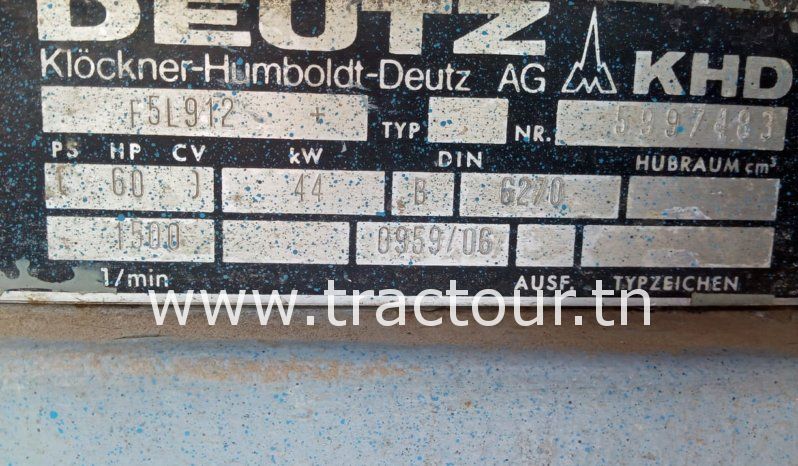 À vendre Groupe électrogène 5 cylindres Deutz type F5L912 – 60 kVA – 60 ch complet