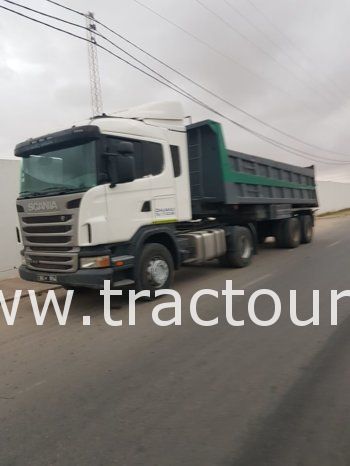 À vendre Tracteur Scania G410 avec semi remorque benne TP Comet (2012) complet