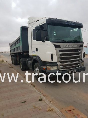 À vendre Tracteur Scania G410 avec semi remorque benne TP Comet (2012) complet