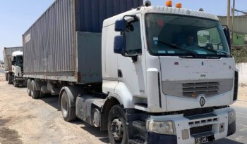 À vendre Tracteur Renault Premium Lander 380 DXI (2008) avec semi remorque plateau Tunicom (2012) complet