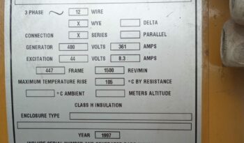 À vendre Groupe électrogène 6 cylindres Caterpillar 250 kVA – 300 ch (1997) complet