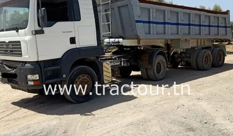 À vendre camion Man TGA 19.360 avec semi remorque benne TP Tunicom (2008) complet