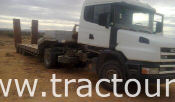 À vendre Tracteur Scania 124G 360  avec semi remorque porte engin et benne complet