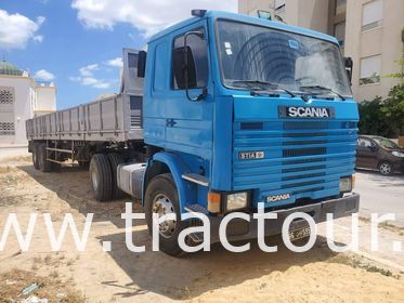 À vendre camion Scania 113H 360 avec semi remorque plateau 25 tonnes ️(1990) complet